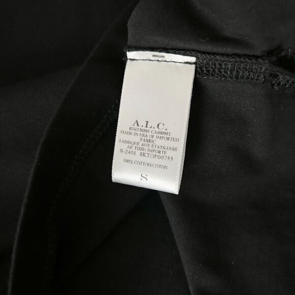 NEW A.L.C. Julie Tee in Black Cropped 100% Cotton Size Small - Picture 5 of 5